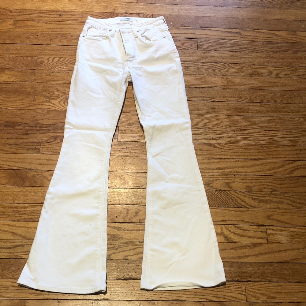Hudson Jeans Holly High Rise Flare White Denim Jeans. Size 24.